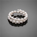 Bratara eleganta de mana BRM004AA Argintie cu cristale si perle